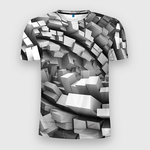 Мужская спорт-футболка Геометрическая объёмная абстракция / 3D-принт – фото 1