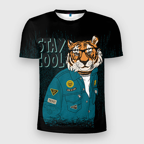 Мужская спорт-футболка Крутой фурри тигр / 3D-принт – фото 1