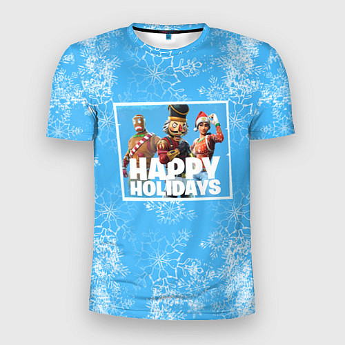 Мужская спорт-футболка Happy holidays Fortnite / 3D-принт – фото 1