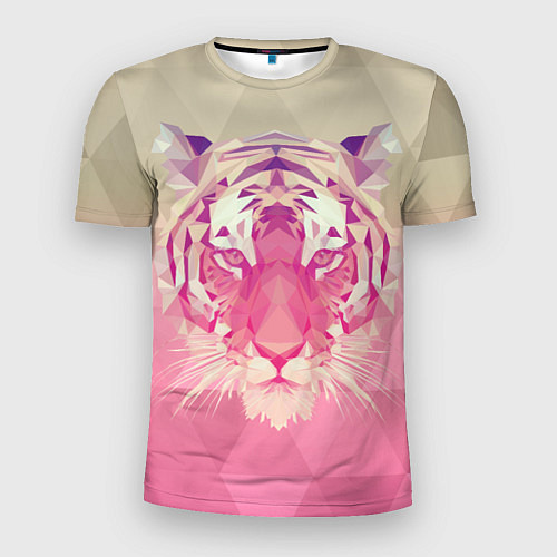 Мужская спорт-футболка Тигр лоу поли / 3D-принт – фото 1
