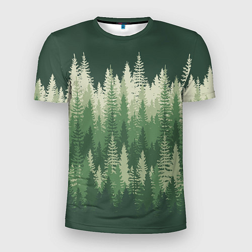 Мужская спорт-футболка Елки-палки, хвойный лес / 3D-принт – фото 1