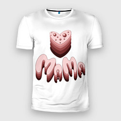 Мужская спорт-футболка Объемное розовое сердце с бусинами и объемной розо