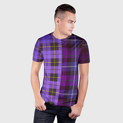 Футболка спортивная мужская Purple Checkered, цвет: 3D-принт — фото 2