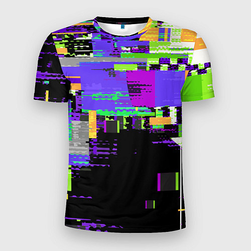 Мужская спорт-футболка Глитч эффект / 3D-принт – фото 1