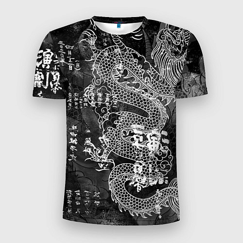Мужская спорт-футболка Dragon Fire Иероглифы Японский Дракон / 3D-принт – фото 1