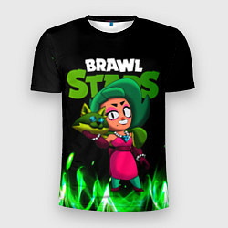 Футболка спортивная мужская LOLA ЛОЛА BRAWLSTARS зеленый огонь, цвет: 3D-принт