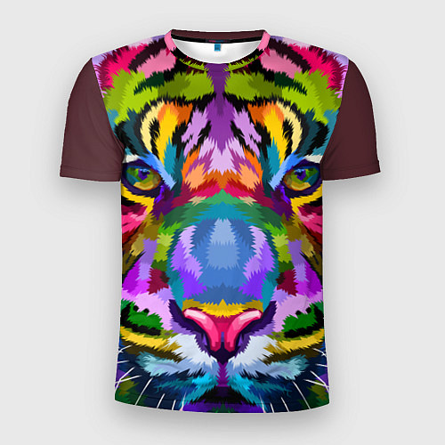 Мужская спорт-футболка Морда тигра крупным планом / 3D-принт – фото 1