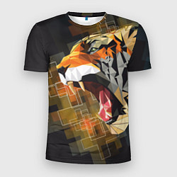 Футболка спортивная мужская Тигр в гневе, цвет: 3D-принт