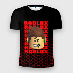 Футболка спортивная мужская ROBLOX LEGO FACE УЗОР СОТЫ, цвет: 3D-принт