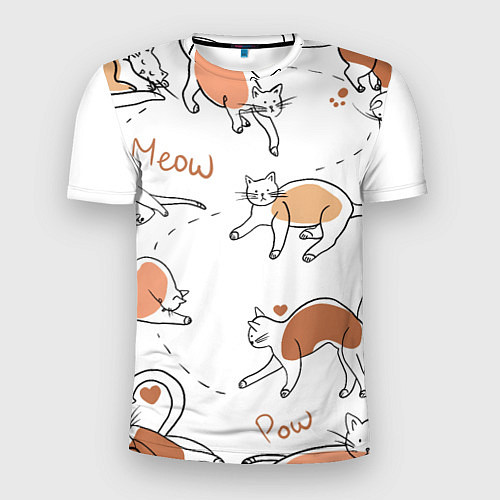Мужская спорт-футболка Рисунки кошек / 3D-принт – фото 1