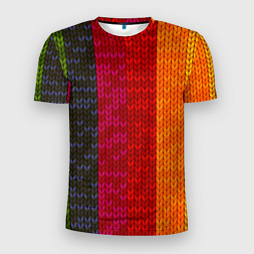 Мужская спорт-футболка Вязаная радуга / 3D-принт – фото 1