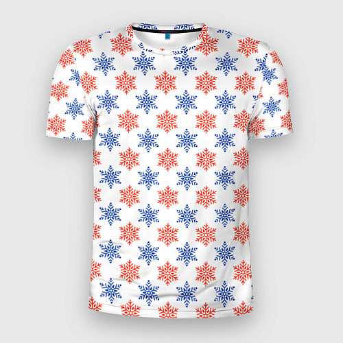 Мужская спорт-футболка Снежинки паттернsnowflakes pattern / 3D-принт – фото 1