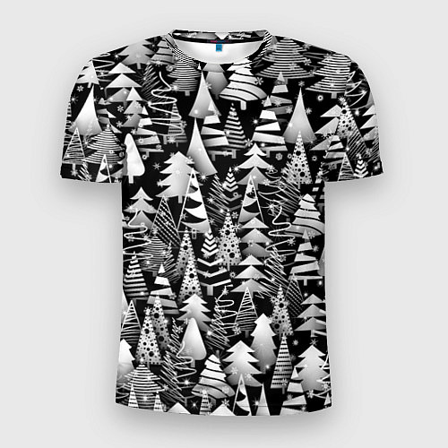 Мужская спорт-футболка Лес абстрактных ёлок / 3D-принт – фото 1