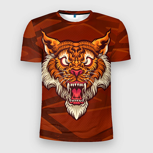 Мужская спорт-футболка Тигр Evil / 3D-принт – фото 1