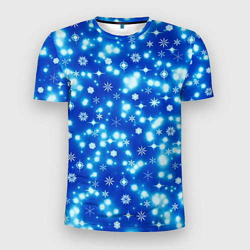 Мужская спорт-футболка Сверкающие снежинки / 3D-принт – фото 1