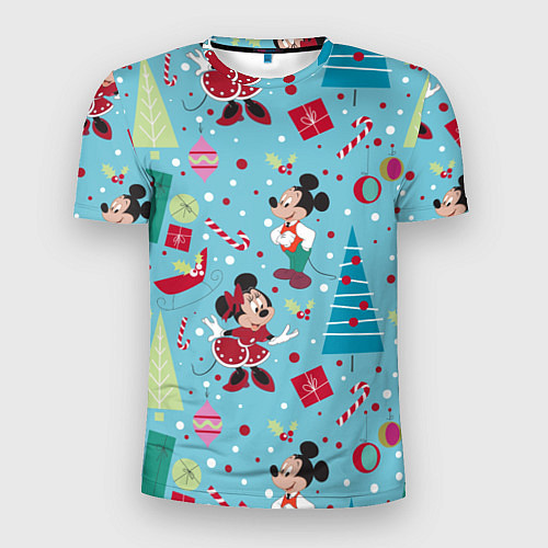 Мужская спорт-футболка Mickey and Minnie pattern / 3D-принт – фото 1