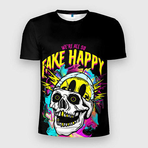 Мужская спорт-футболка Fake Happy Фальшивое счастье / 3D-принт – фото 1