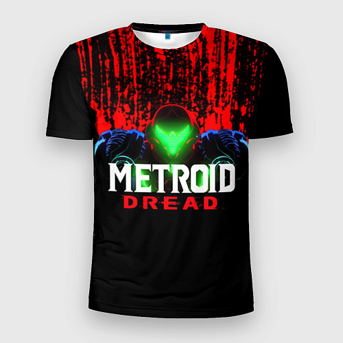 Мужская спорт-футболка Metroid Dread Самус Аран и потеки крови / 3D-принт – фото 1