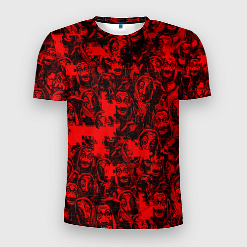 Мужская спорт-футболка LA CASA DE PAPEL RED CODE PATTERN / 3D-принт – фото 1