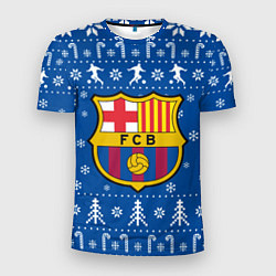 Мужская спорт-футболка Барселона Новогодний