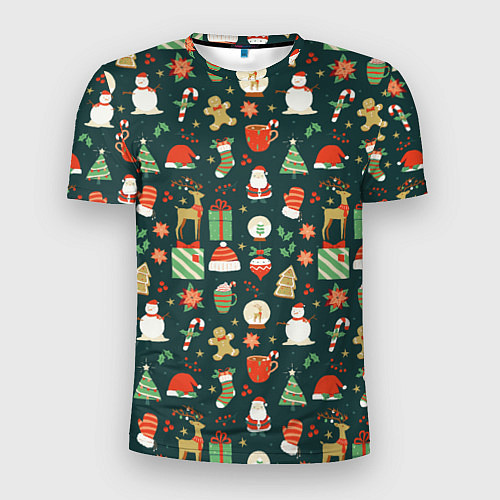 Мужская спорт-футболка Merry Christmas Happy New Year / 3D-принт – фото 1
