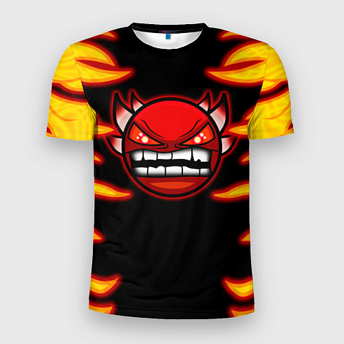 Мужская спорт-футболка Geometry Dash: Smiley Demon / 3D-принт – фото 1