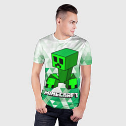 Футболка спортивная мужская Minecraft Creeper ползучий камикадзе, цвет: 3D-принт — фото 2
