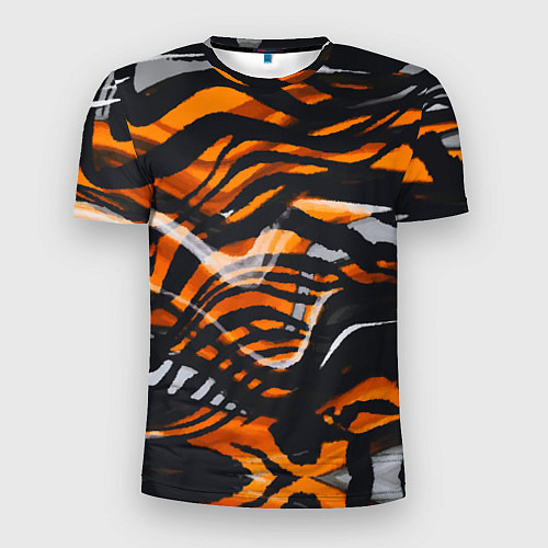Мужская спорт-футболка Окрас тигра / 3D-принт – фото 1