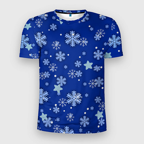 Мужская спорт-футболка Снежинки / 3D-принт – фото 1