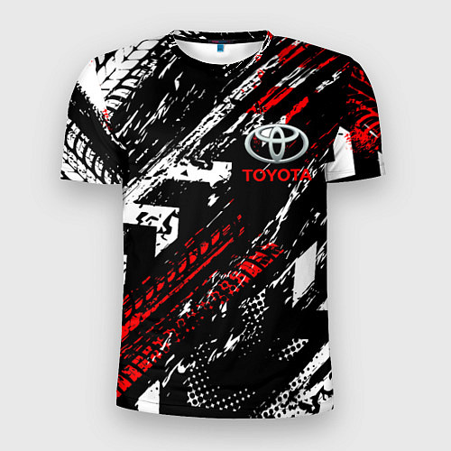 Мужская спорт-футболка Toyota - Следы шин / 3D-принт – фото 1