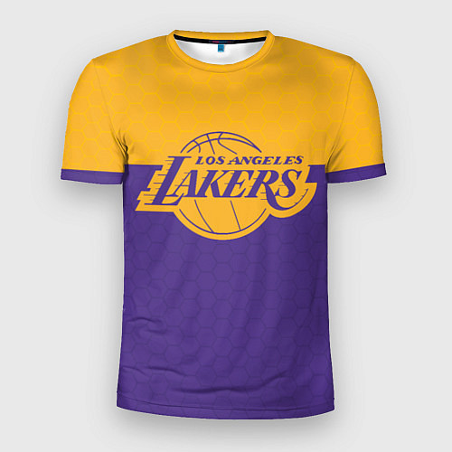 Мужская спорт-футболка LAKERS LINE HEXAGON SPORT / 3D-принт – фото 1