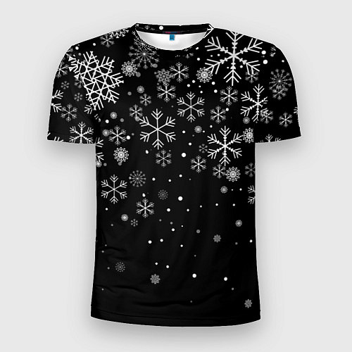 Мужская спорт-футболка Снежинки - С Новый год / 3D-принт – фото 1
