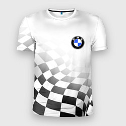 Футболка спортивная мужская BMW, БМВ СПОРТ, ФИНИШНЫЙ ФЛАГ, цвет: 3D-принт