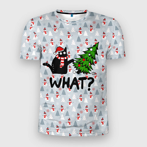 Мужская спорт-футболка WHAT CAT CHRISTMAS / 3D-принт – фото 1