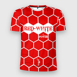 Мужская спорт-футболка Красно-Белая Сила