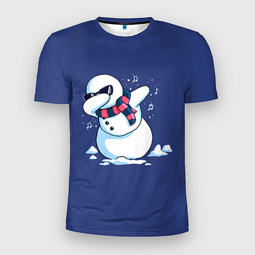 Мужская спорт-футболка Dab Snowman in a scarf / 3D-принт – фото 1