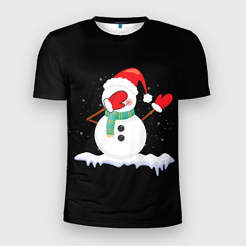 Мужская спорт-футболка Cartoon Dab Snowman / 3D-принт – фото 1