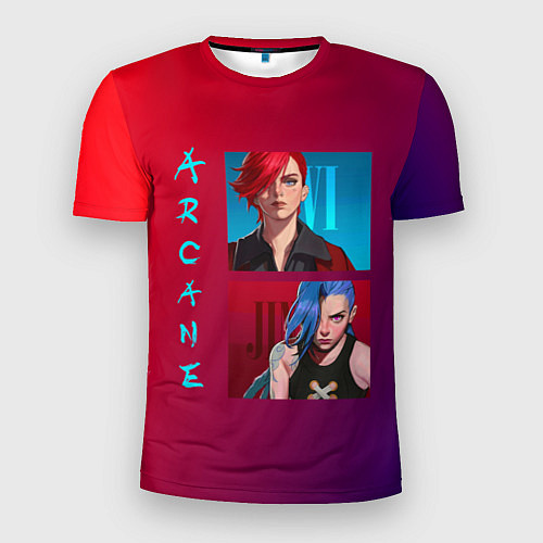 Мужская спорт-футболка Вай и Джинкс Аркейн / 3D-принт – фото 1