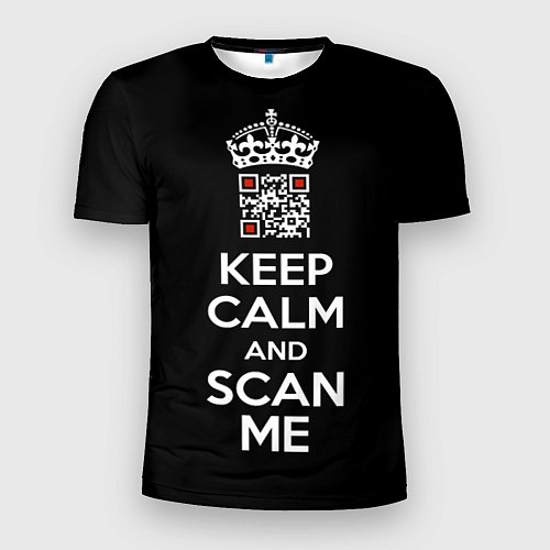 Мужская спорт-футболка Keep calm and scan me: fuck off / 3D-принт – фото 1