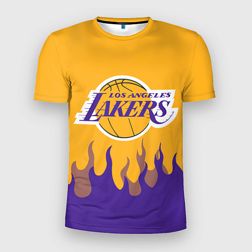 Мужская спорт-футболка LA LAKERS NBA FIRE ЛЕЙКЕРС ОГОНЬ / 3D-принт – фото 1