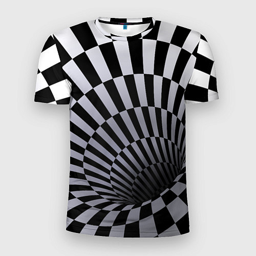 Мужская спорт-футболка Оптическая Иллюзия, черно-белая / 3D-принт – фото 1