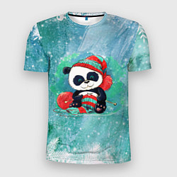 Футболка спортивная мужская Панда вяжет, цвет: 3D-принт