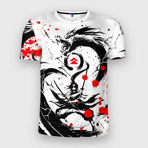 Мужская спорт-футболка GHOST OF TSUSHIMA ДРАКОН НА СПИНЕ / 3D-принт – фото 1