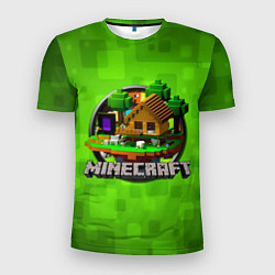 Мужская спорт-футболка Minecraft Logo Green