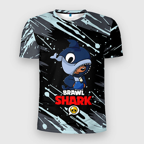 Мужская спорт-футболка BRAWL STARS SHARK БРЫЗГИ КРАСОК / 3D-принт – фото 1