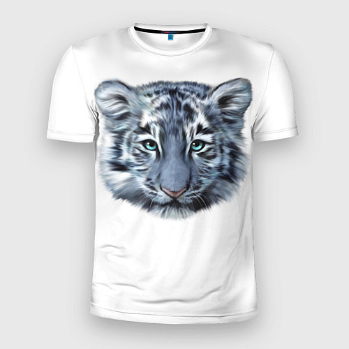 Мужская спорт-футболка Взгляд белого тигра / 3D-принт – фото 1