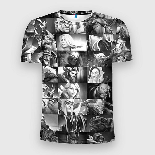 Мужская спорт-футболка DOTA 2 ГЕРОИ ЧЁРНО БЕЛЫЙ ДОТА 2 / 3D-принт – фото 1