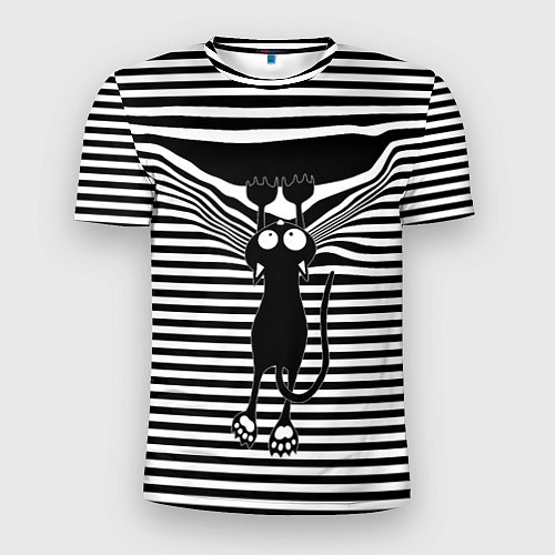 Мужская спорт-футболка Кот рвет тельняшку / 3D-принт – фото 1