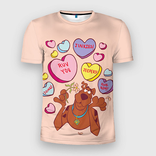 Мужская спорт-футболка Scooby Doo Valentine / 3D-принт – фото 1