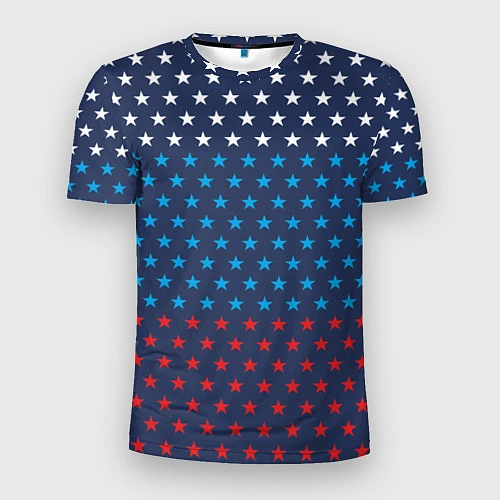 Мужская спорт-футболка Флаг в звездах / 3D-принт – фото 1
